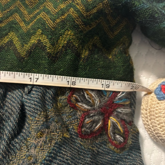 Soft Surroundings Blue 100% Wool Embroidered Cardigan - Picture 8 of 9